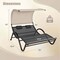 Costway Outdoor Double Chaise Lounge Chair with Sunshade Canopy & Headrest Pillows